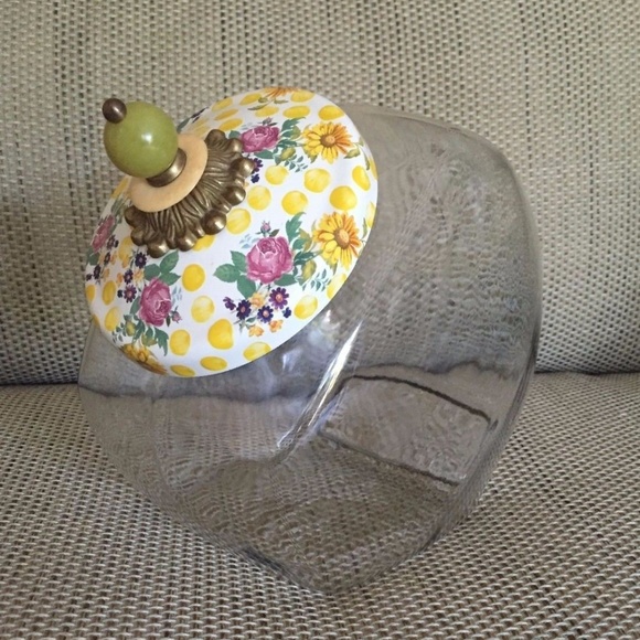 Mackenzie Childs Other - Mackenzie Childs Cookie Jar Pink Yellow Flowers